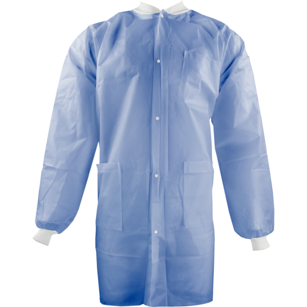 Ironwear Polypropylene Disposable Lab Coat BlueLarge 5200-B-LG